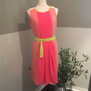 Pink LOFT Pleated Dress